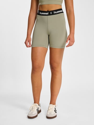 Hummel Skinny Fit Спортен панталон 'PULSE' в зелено: отпред