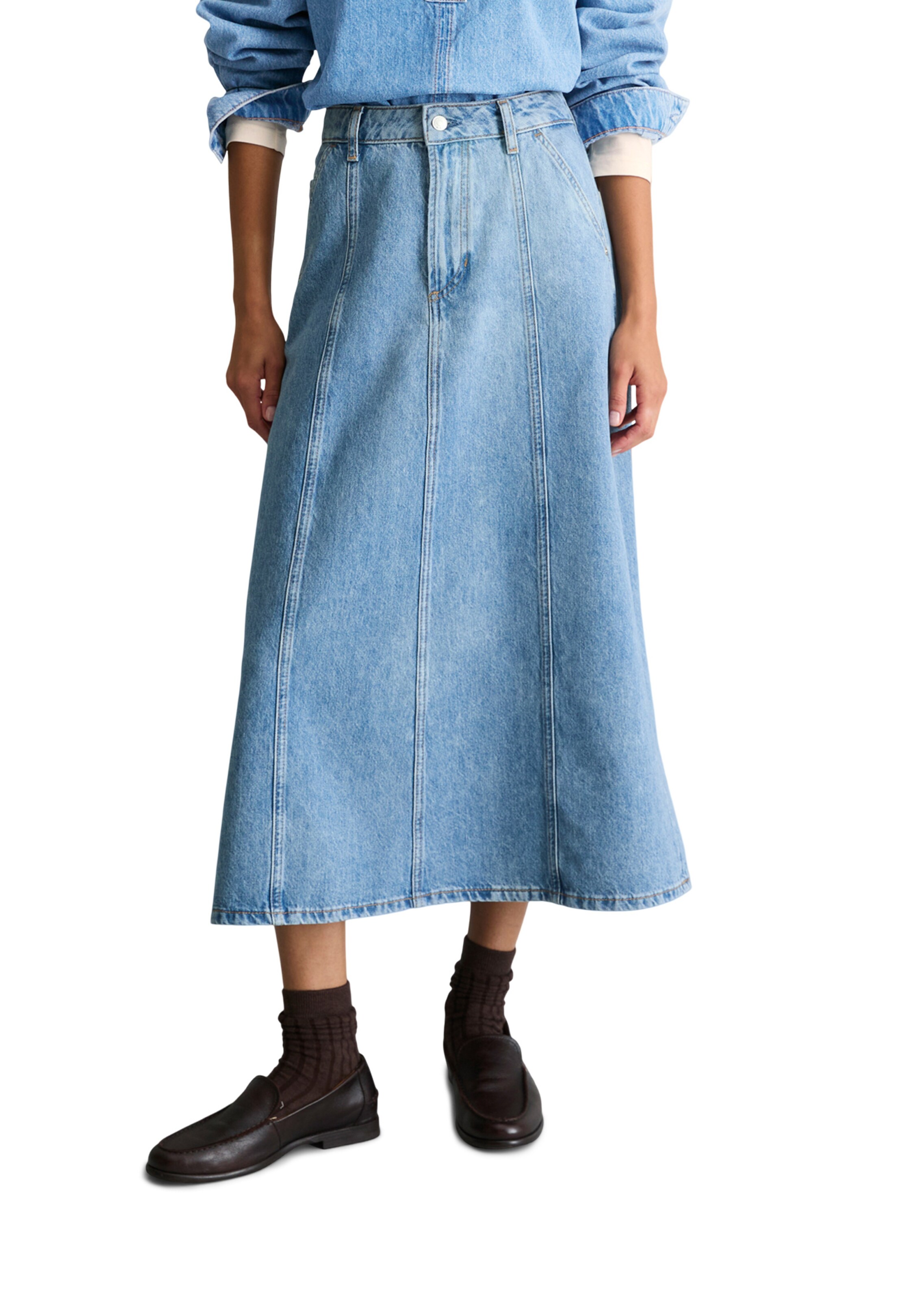 Marc O'Polo DENIM Rok in Blauw: voorkant