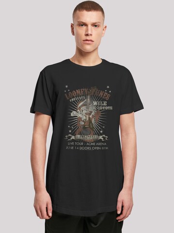 F4NT4STIC Shirt 'Wile E Coyote Guitar' in Zwart: voorkant