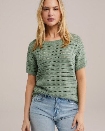 WE Fashion Sweater in Green: front