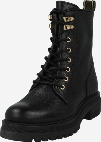 PS Poelman Lace-Up Ankle Boots in Black: front