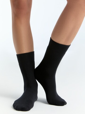 Albero Natur Socken 'Bio-Baumwoll-Frotteesocken Unisex – 4er Pack'‌‌‌‌‌‌‌‌‌ in Schwarz