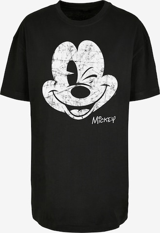 F4NT4STIC Oversized Shirt 'Disney Mickey Mouse Since Beaten Face Char Cadt' in Black: front