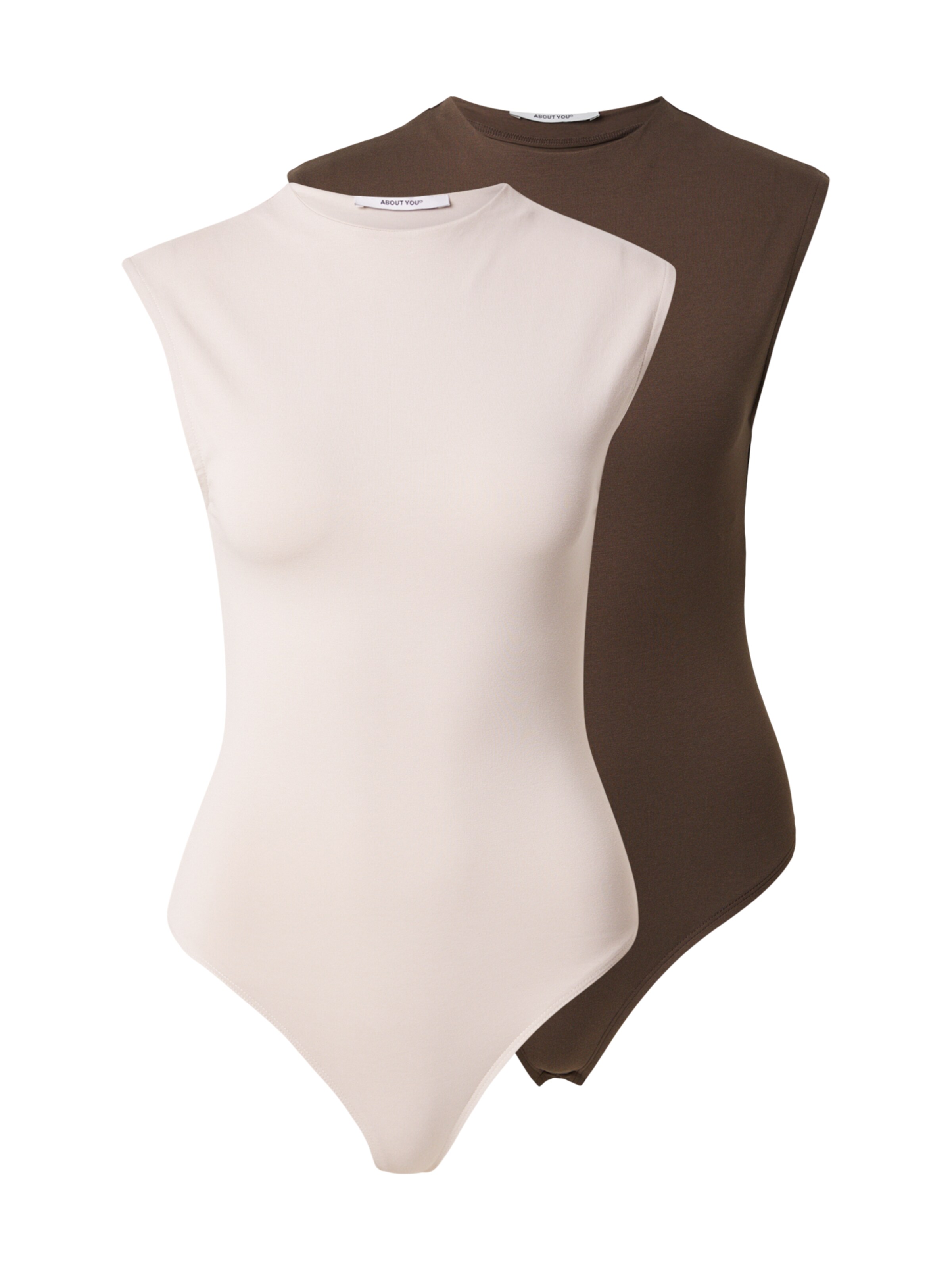 ABOUT YOU Shirt bodysuit 'Elea' in XS in Light beige / Chocolate, Item view