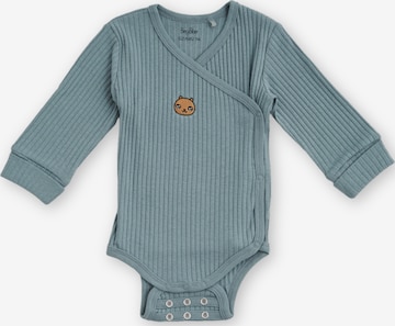 BergBiber Romper/bodysuit 'Wickel Body mit Stick (mitwachsend)' in Green: front