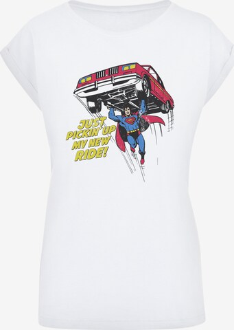 F4NT4STIC T-Shirt 'DC Comics Superman New Ride Superheld' in Weiß: predná strana