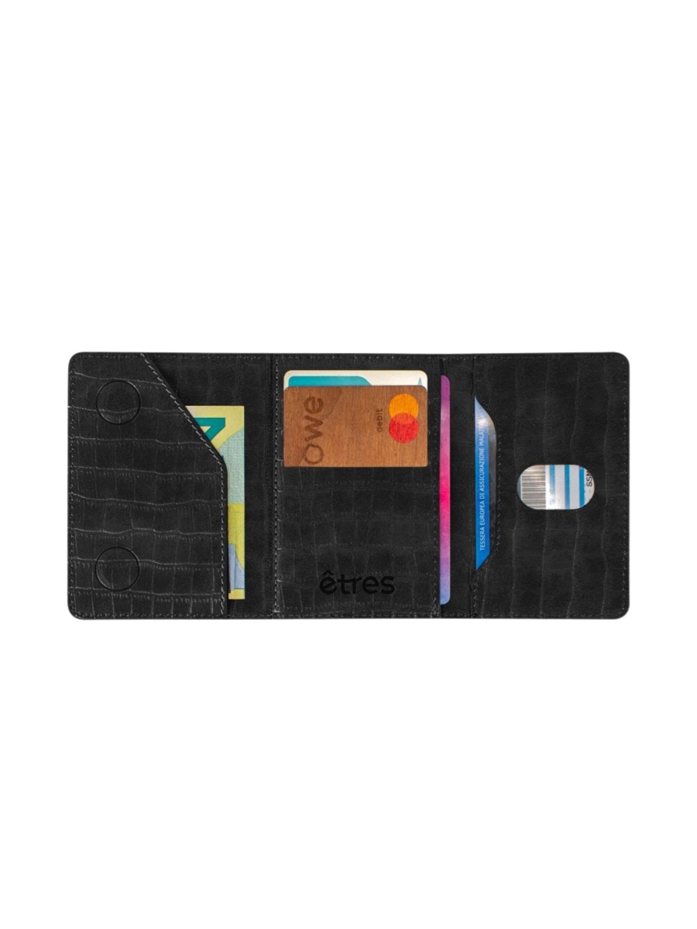 Porte-monnaies 'Etres Smart Wallet - Flach • Kariert' Techmade en noir