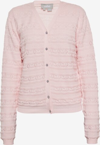Usha Knit Cardigan in Pink: front