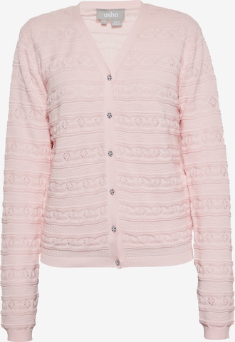 Cardigan Usha en rose : devant