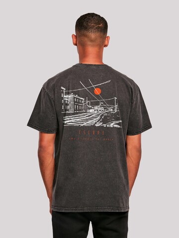 T-Shirt 'Escape Discover the World Town Train Station' F4NT4STIC en noir