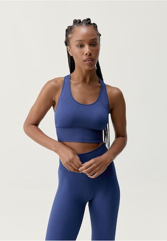 Born Living Yoga Bustier Sporttop 'Zina' in Blau: Vorderseite