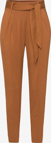 Les Lunes Tapered Pleat-Front Pants 'Jade' in Brown: front