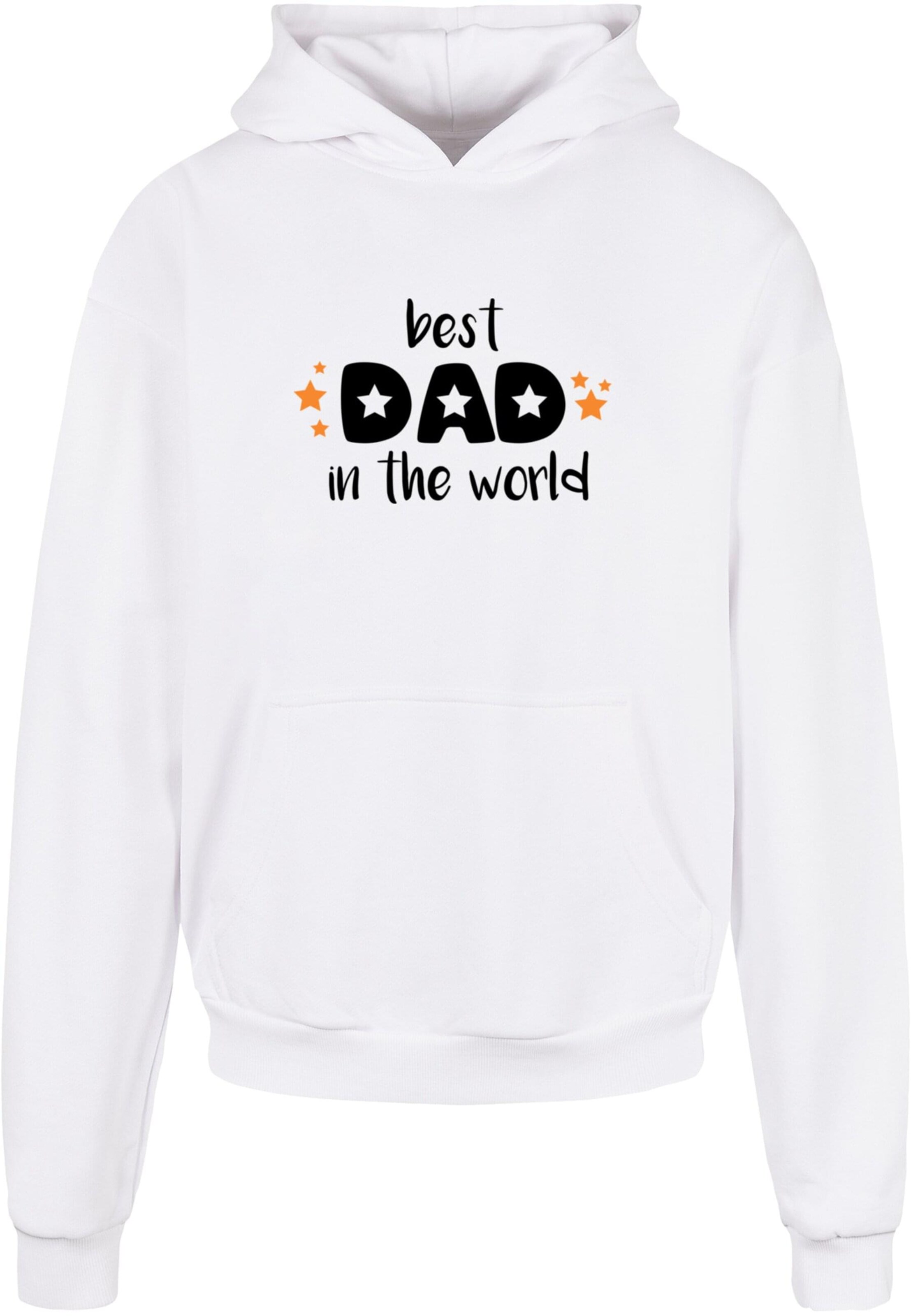 Sweat-shirt 'Fathers Day - Best Dad In The World' Merchcode en blanc : devant