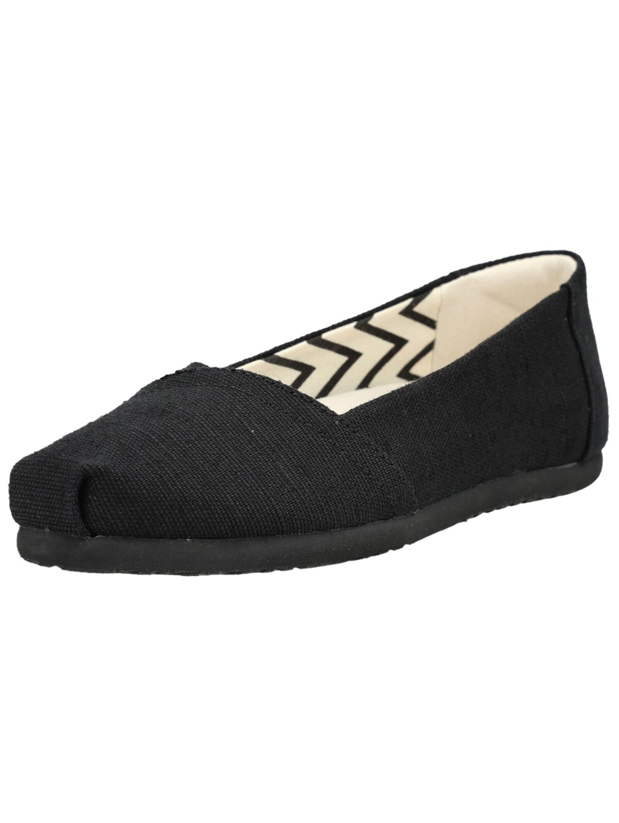 TOMS Ballerina in Zwart: voorkant
