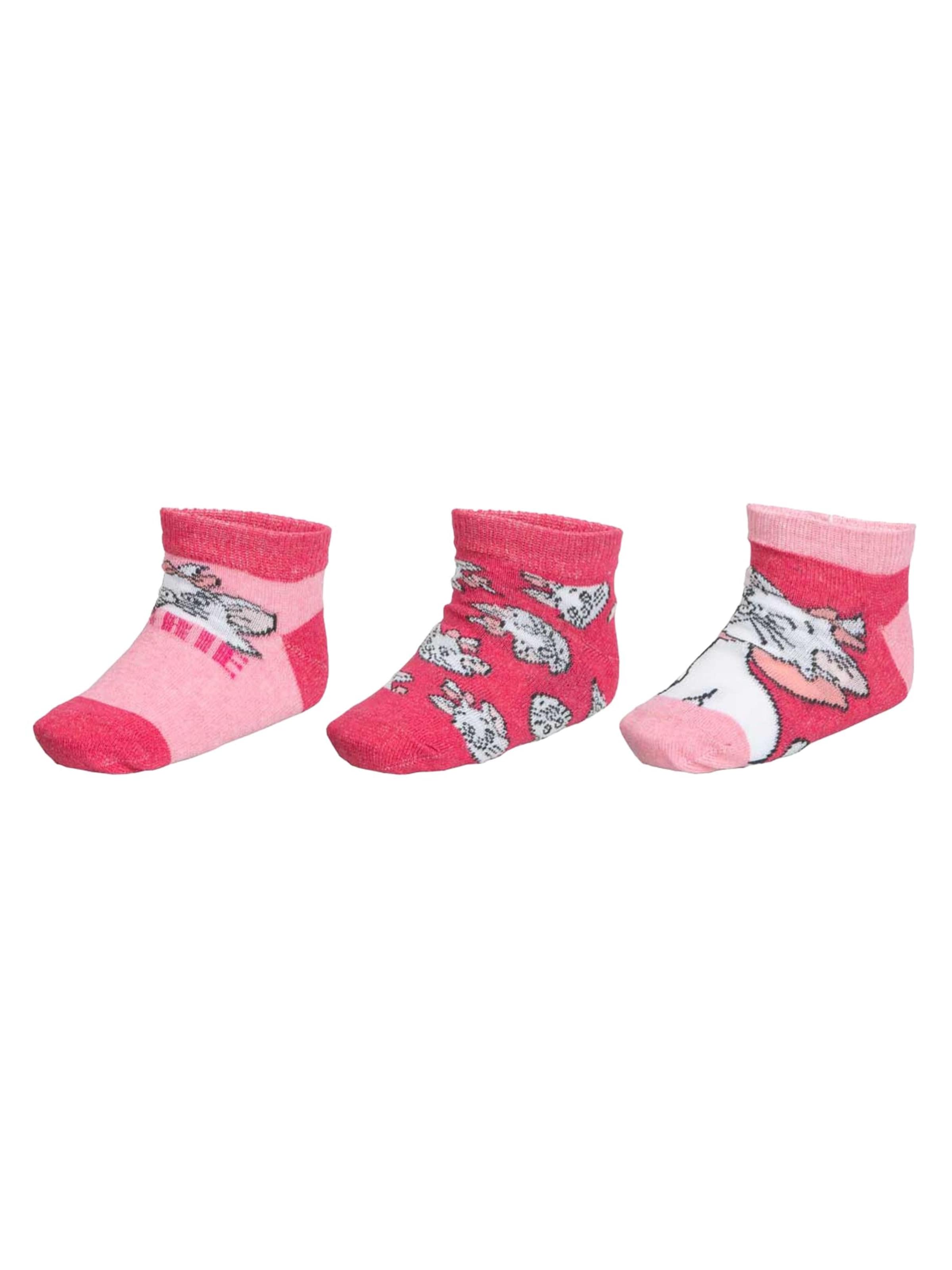 Chaussettes 'Disney Animals - Sneakersocken (3er-Pack)' DISNEY en rose : devant