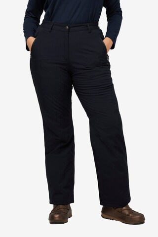 Ulla Popken Regular Athletic Pants in Blue: front