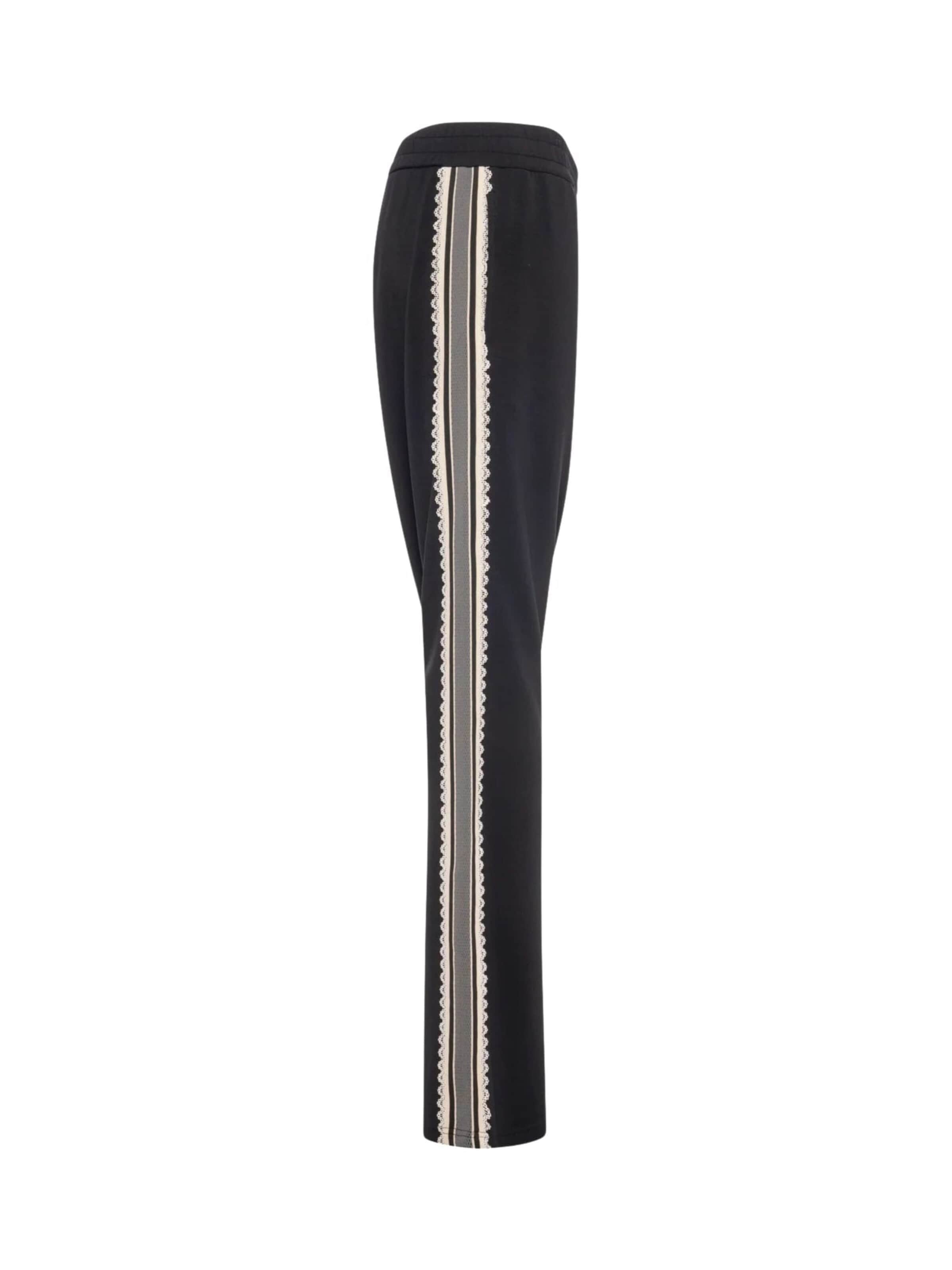 Fracomina Trousers 'Regular Fit Sweatpants with Side Stripes' in Black