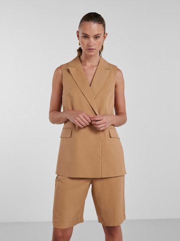 PIECES Suit Vest 'Tally' in Brown: front