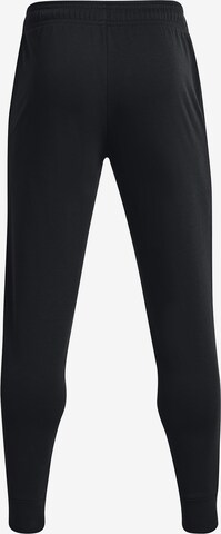 Effilé Pantalon de sport 'Rival Terry' UNDER ARMOUR en noir