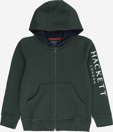 Hackett London Zip-Up Hoodie in Green: front