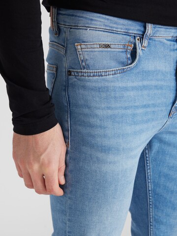 BOSS Slimfit Jeans 'Delano' in Blauw