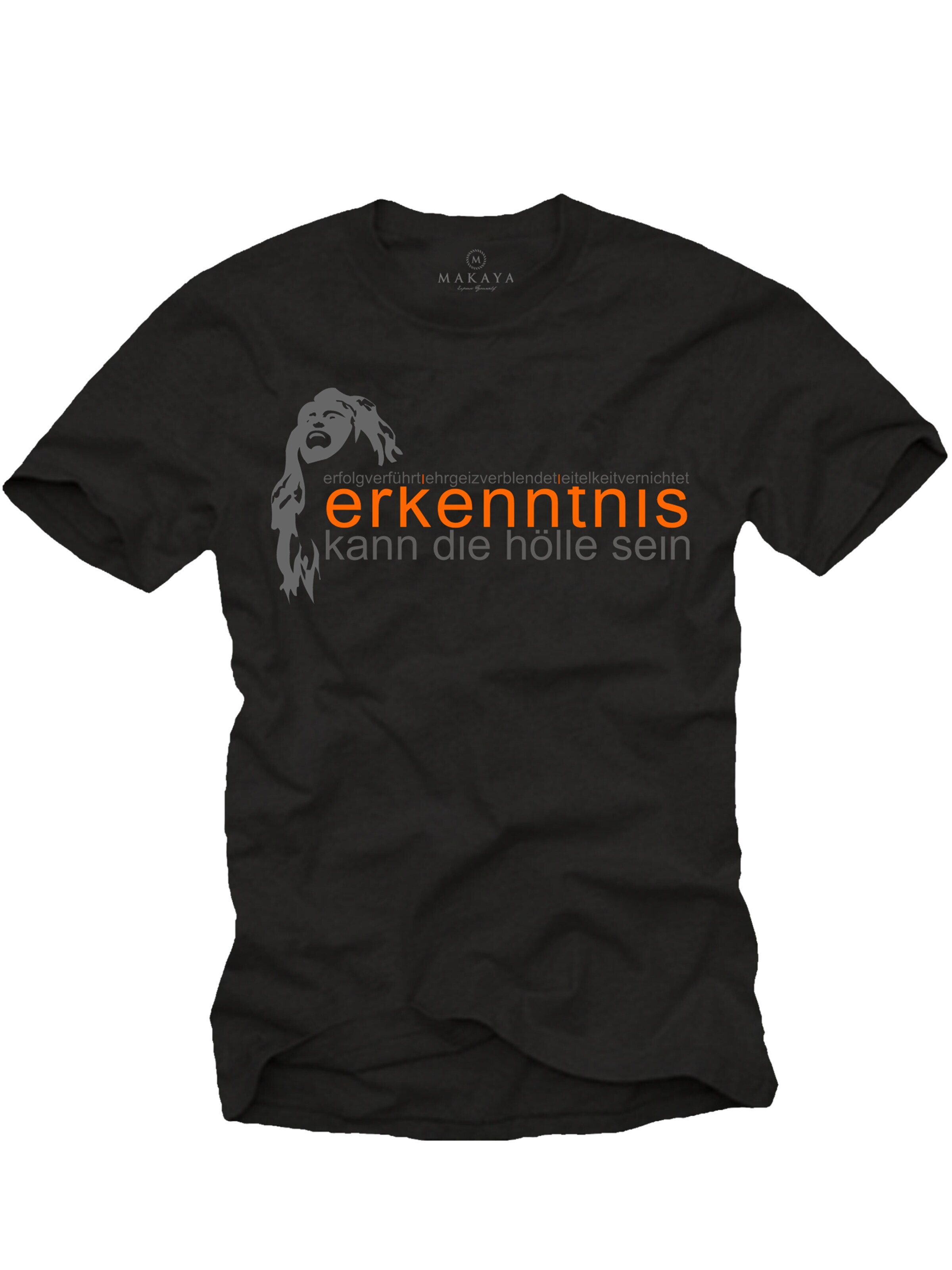 MAKAYA Shirt 'Erkenntnis' in Black: front