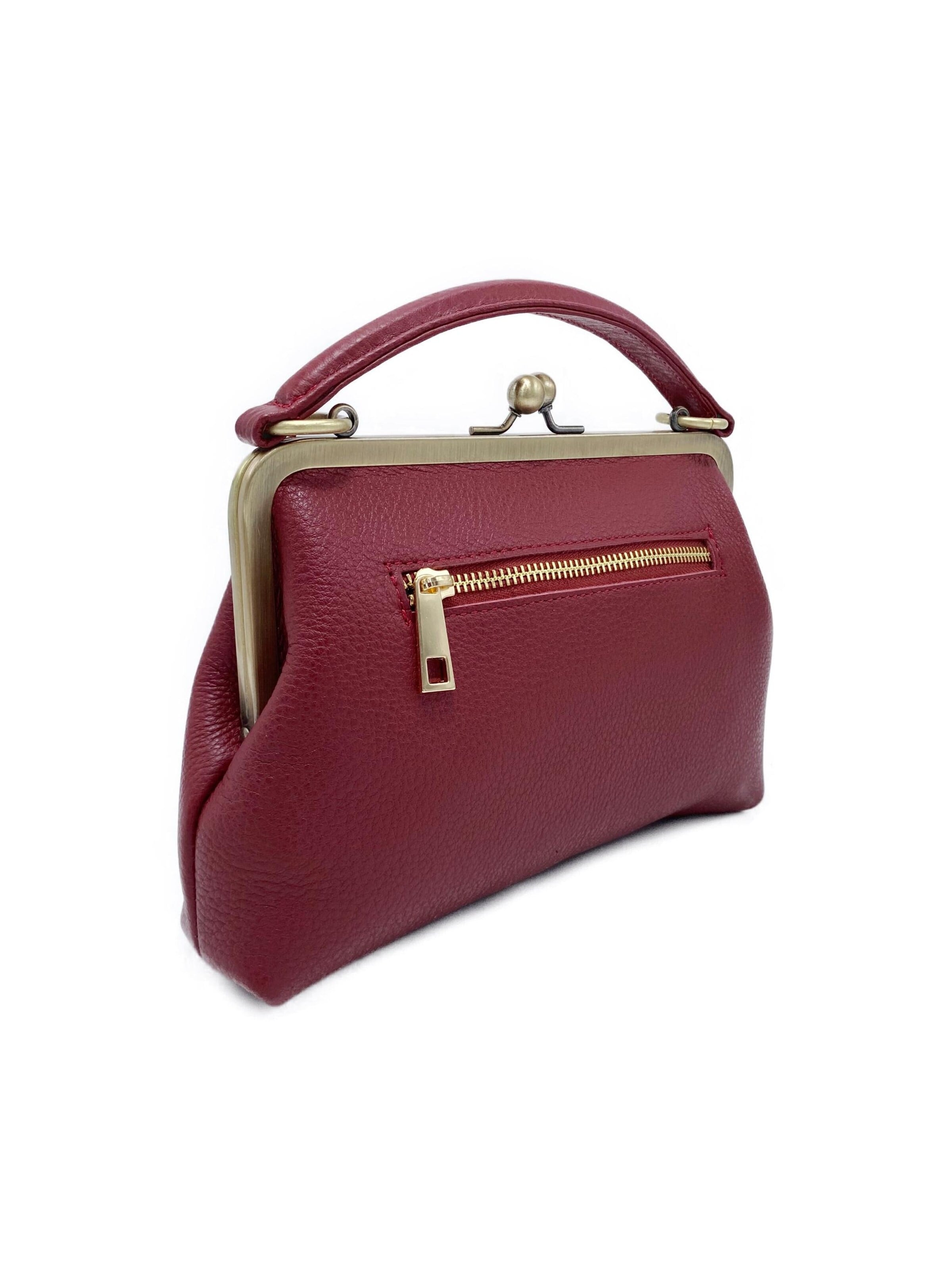 Taschenkinder Handbag 'Kleine Olive – Leder Handtasche & Umhängetasche' in Red