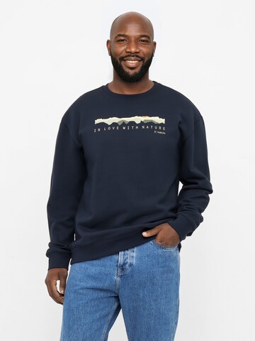 NIKIN Sweatshirt 'TreeSweater Mountain Panorama' in Blue: front