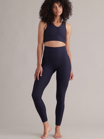 Hey Honey Skinny Leggings 'Cropped & Ribbed' in Blau