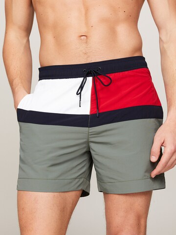 TOMMY HILFIGER Board Shorts 'Flag' in Green: front