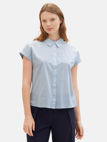 TOM TAILOR DENIM Blouse in Blauw: voorkant