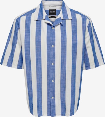 Only & Sons Comfort fit Button Up Shirt 'Tes' in Blue: front