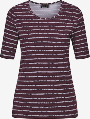 Goldner Shirt in Lila: Vorderseite