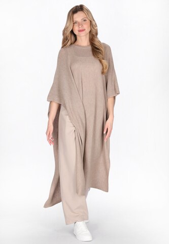 usha WHITE LABEL Cape 'Minimalistic' in Grey: front