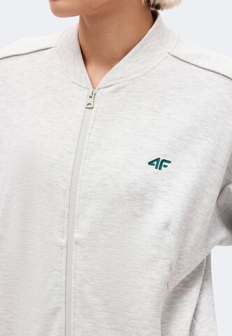 4F - Sudadera con cremallera deportiva en gris: frente