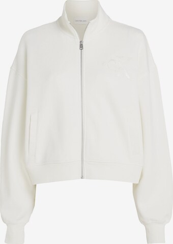Calvin Klein Jeans Sweatvest in Wit: voorkant