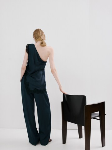 MANGO Wide leg Byxa 'MAJita' i grön