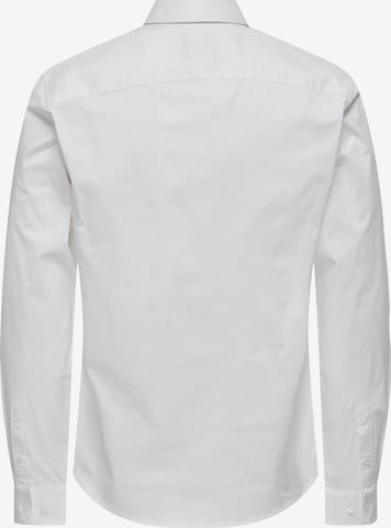 Coupe slim Chemise 'Andy' Only & Sons en blanc