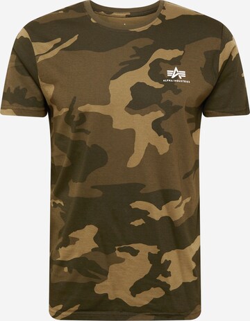 Coupe regular T-Shirt ALPHA INDUSTRIES en vert : devant