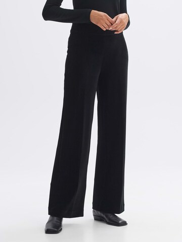 Wide leg Pantaloni con piega frontale 'Mohni' di OPUS in nero: frontale