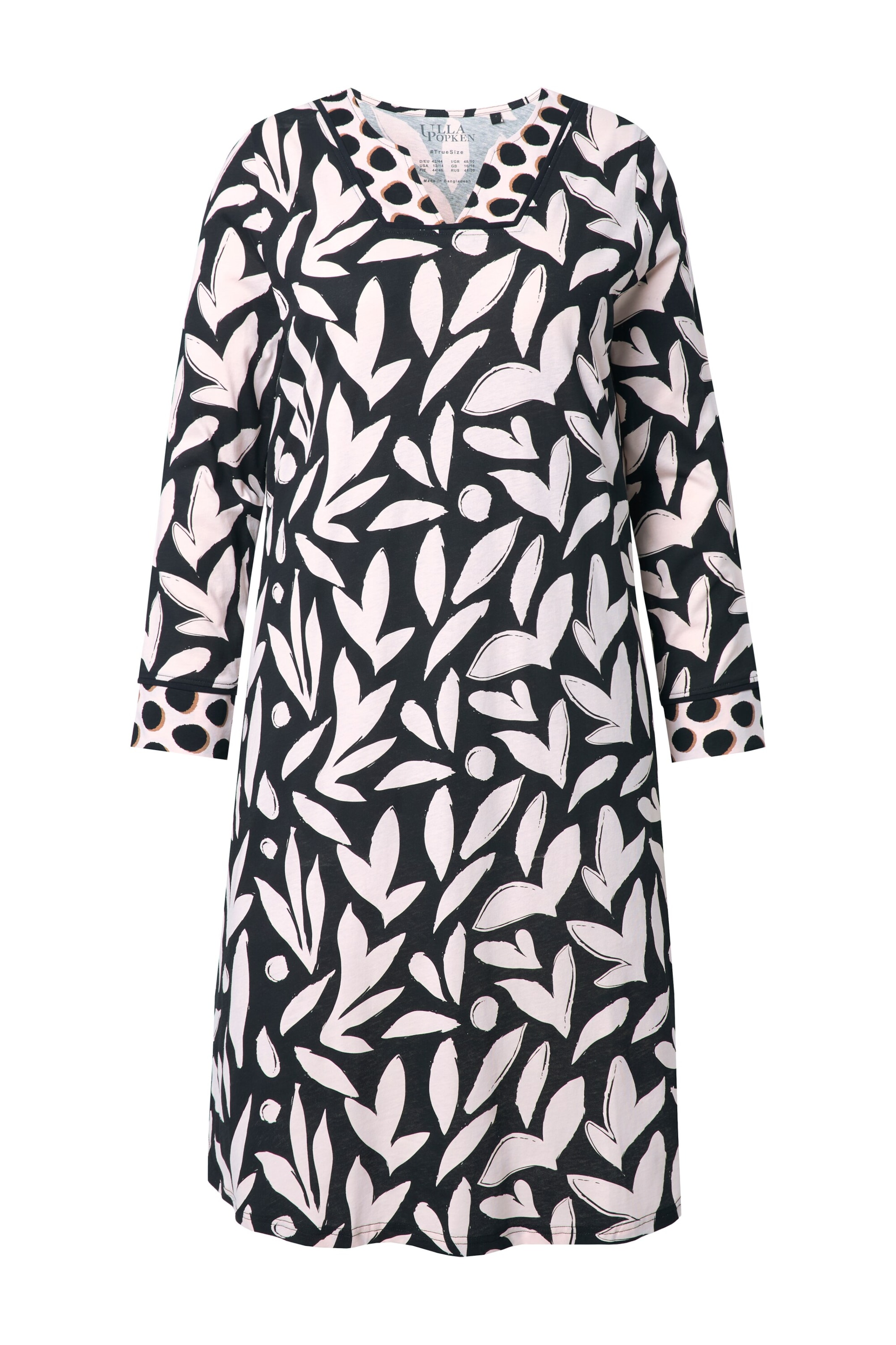 Ulla Popken Nachthemd in Schwarz: Vorderseite