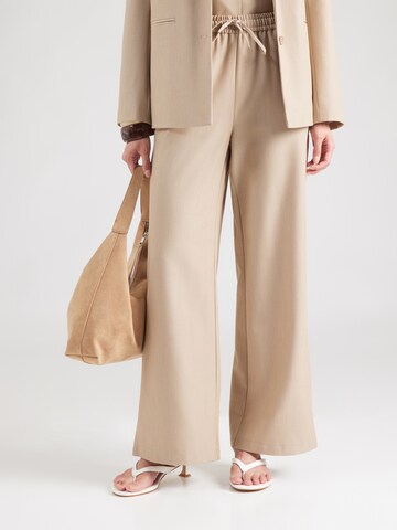 PIECES Wide leg Pants 'PCBOSELLA' in Beige: front