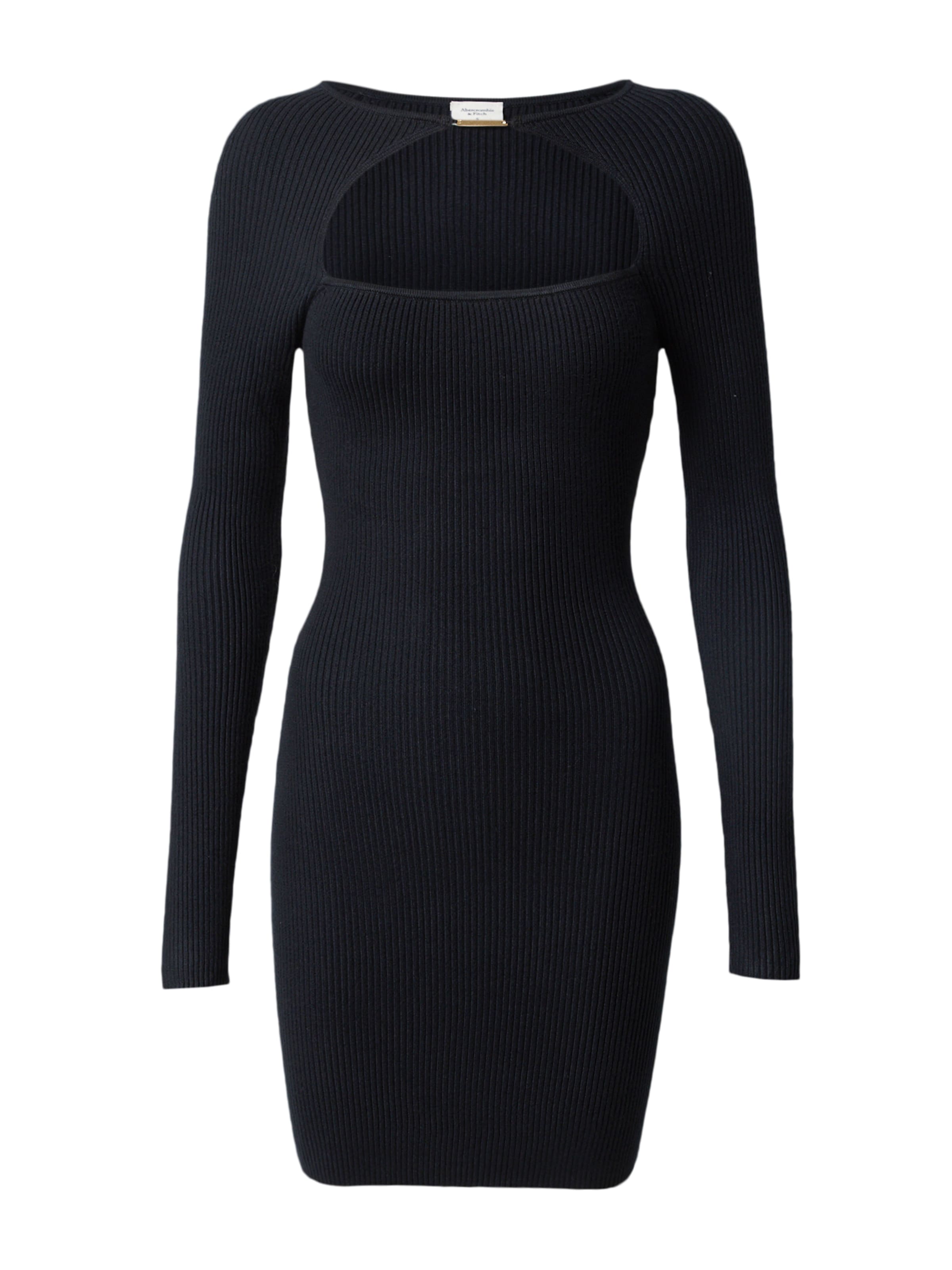 Robes en maille Abercrombie & Fitch en noir : devant