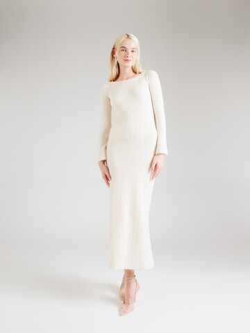 florence by mills exclusive for ABOUT YOU Knit dress 'Pecan' in White: front