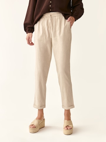 TATUUM Tapered Trousers in Beige: front