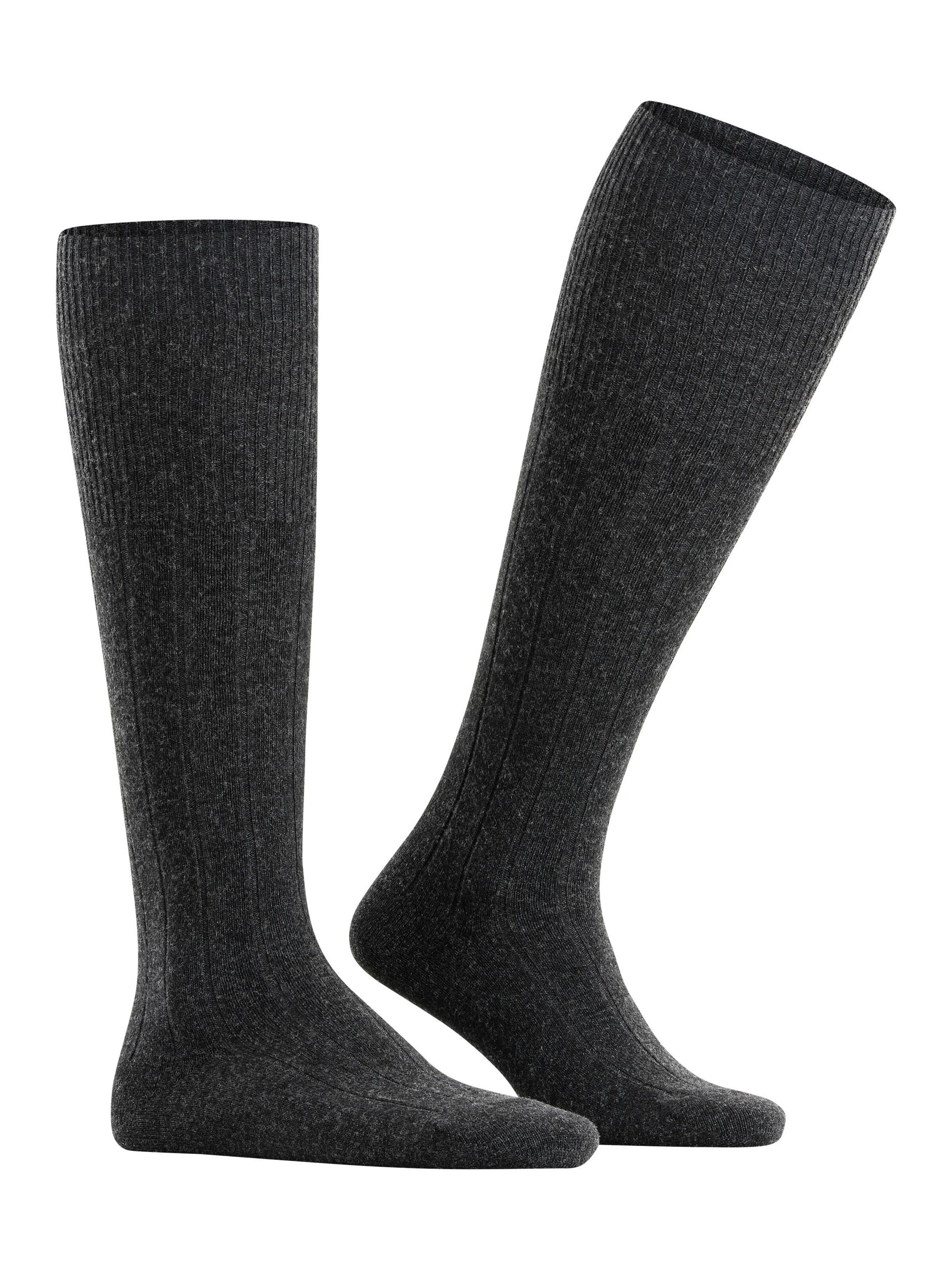 FALKE Knee High Socks 'Lhasa Rib' in Grey