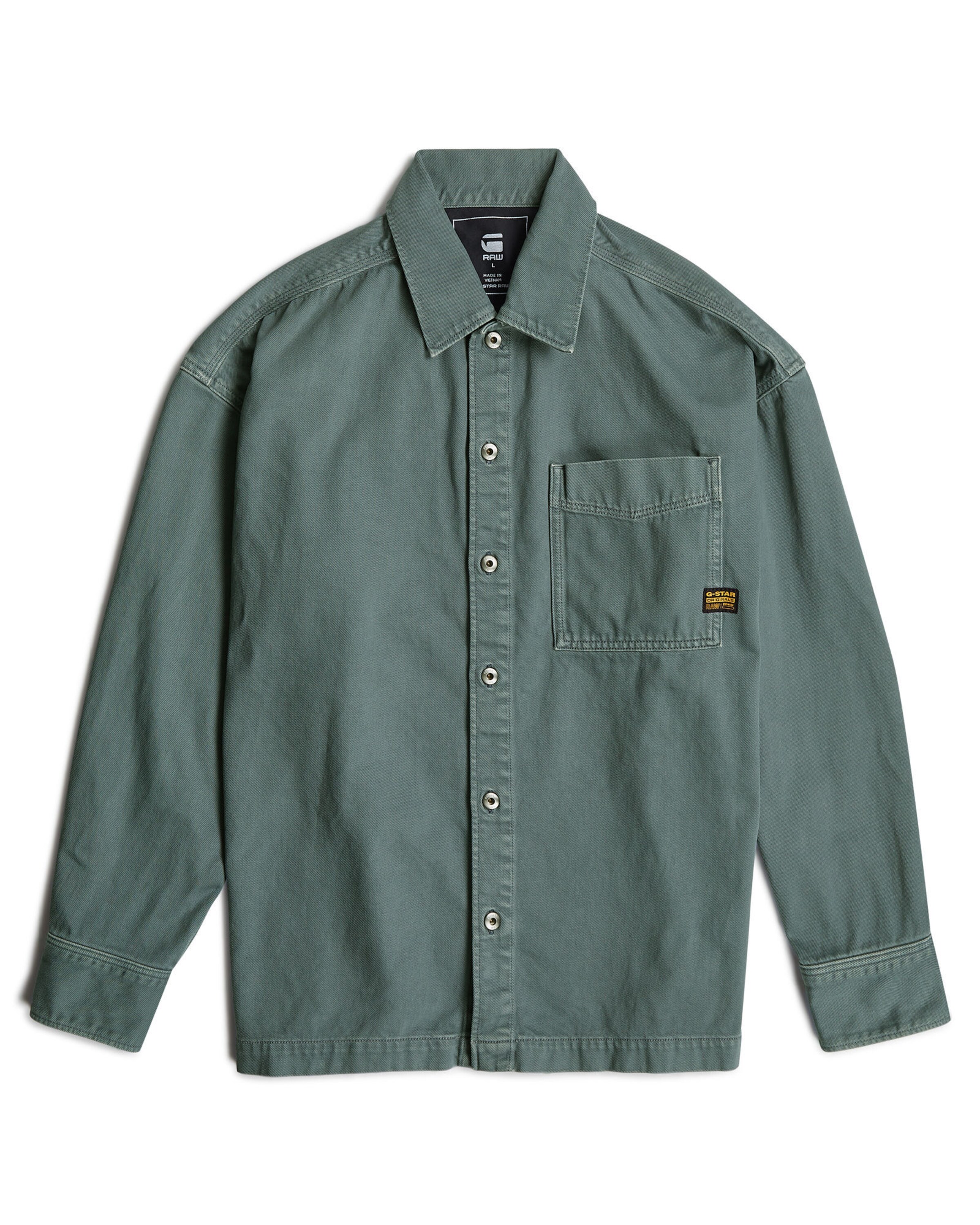 G-STAR Comfort fit Overhemd 'Boxy' in Groen: voorkant