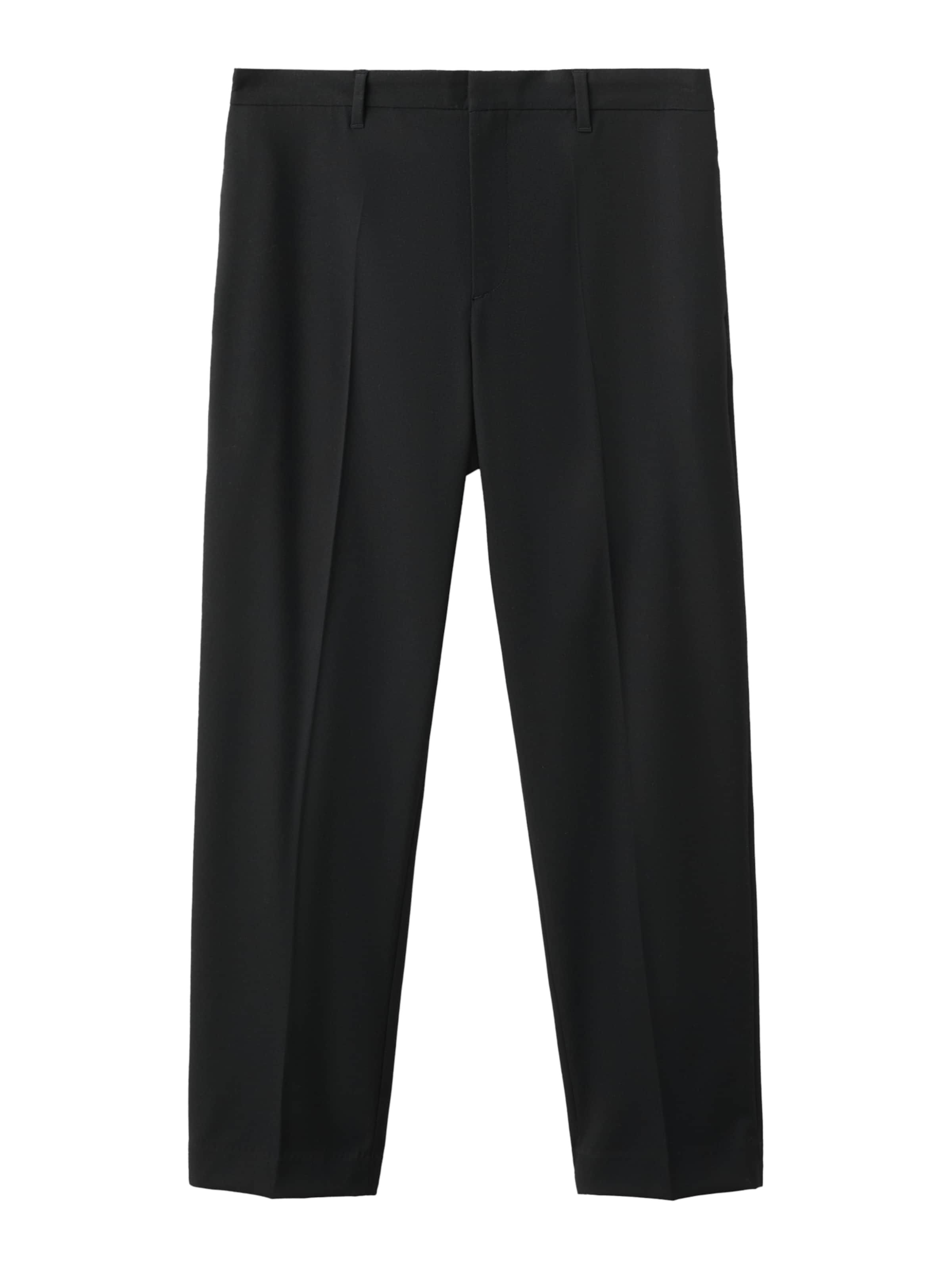 MANGO MAN Regular Trousers with creases 'Dover' in Black: front