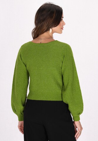 Pullover di faina in verde
