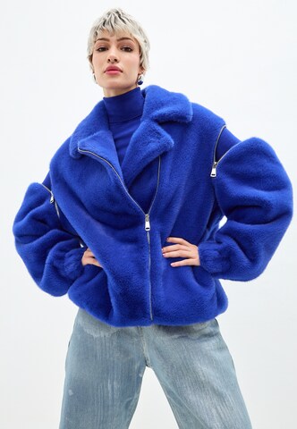 Manteau d’hiver CESARE GASPARI en bleu : devant